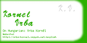 kornel vrba business card